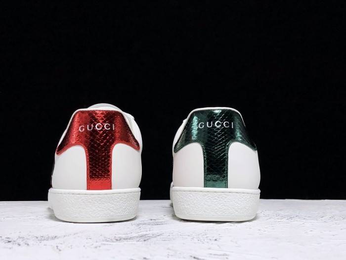 G*u*i ace embroidered low-top sneaker white with snake